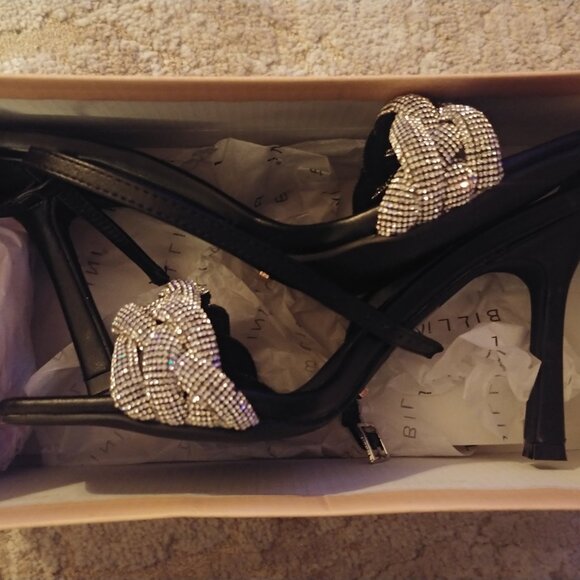 BRAND NEW Hello Molly Ballencia Black-Diamante Billini Heels Size 7 - Picture 11 of 11